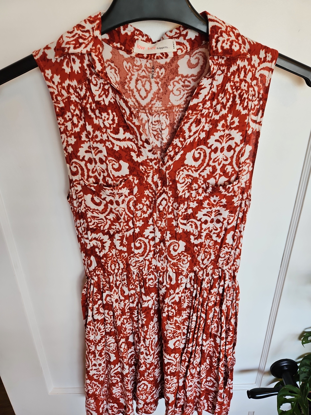 Love Tree Rust & White Paisley Print Mini Dress - Picture 2 of 5
